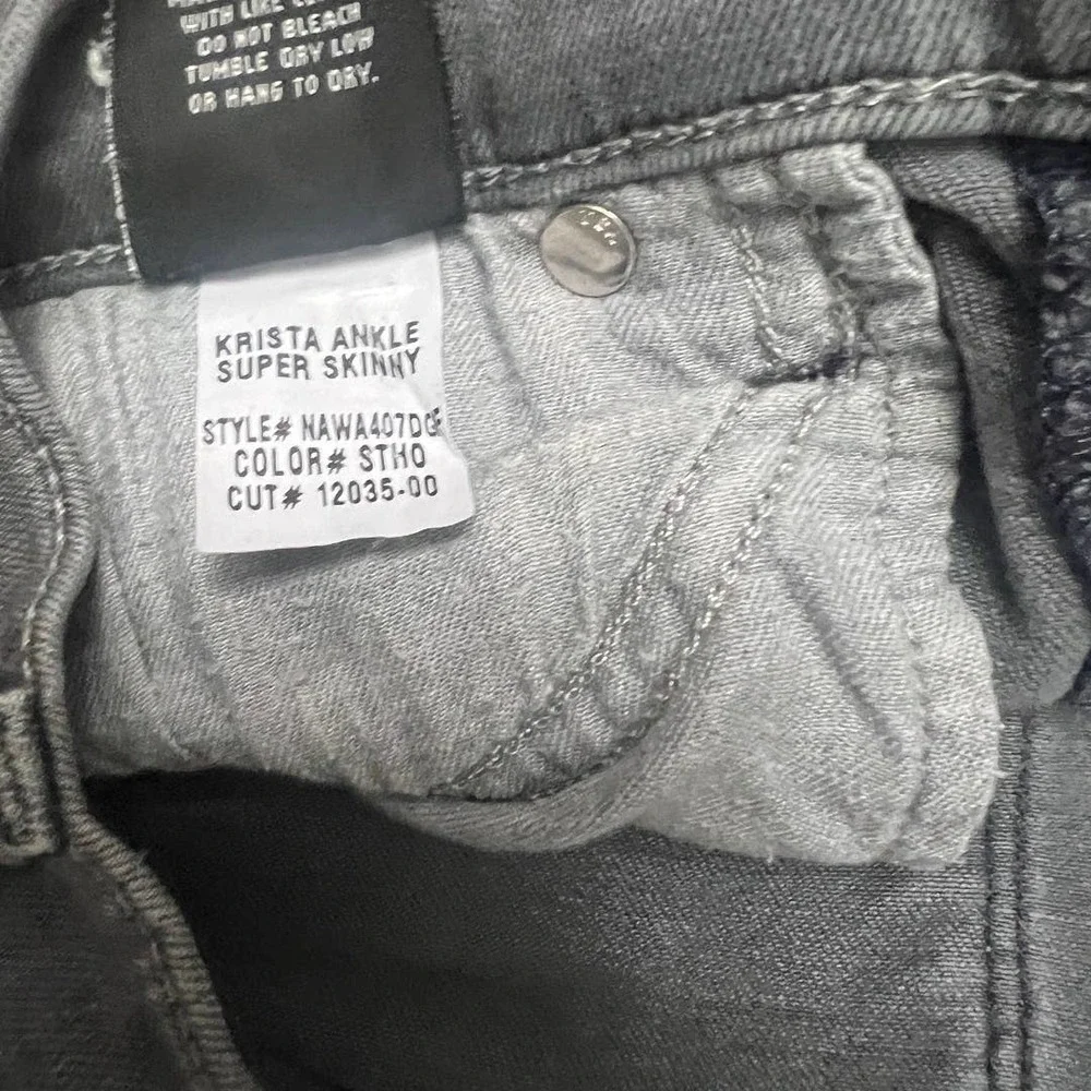 Hudson Krista Ankle Skinny Jeans Solid Gray Size 27 - Picture 9 of 12
